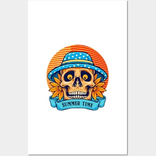 Summer Time Sugar Skull Posters and Art